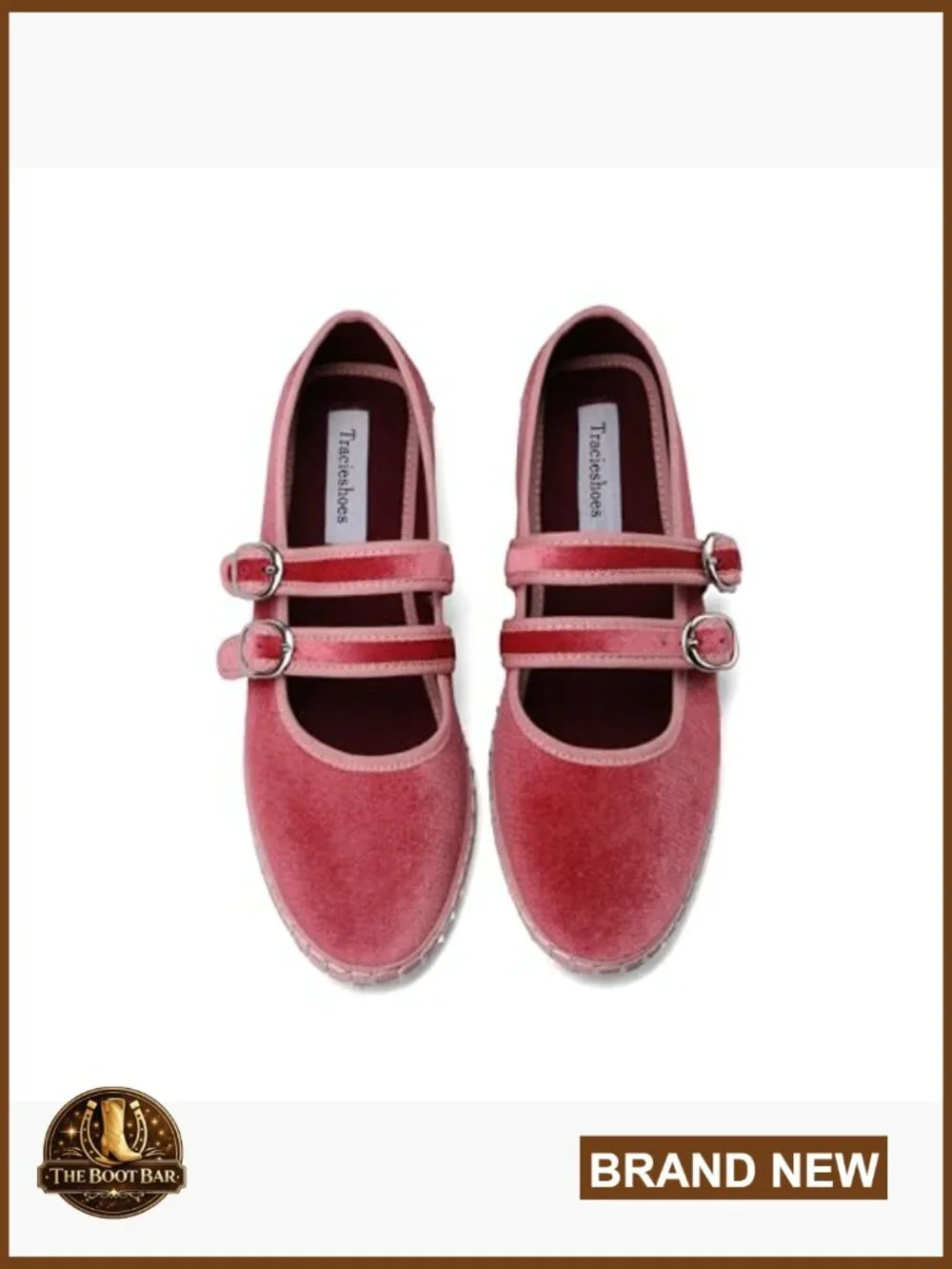 Velvet Mary Jane Ballet Flats Round Toe Comfortable Dress Shoes